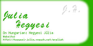 julia hegyesi business card